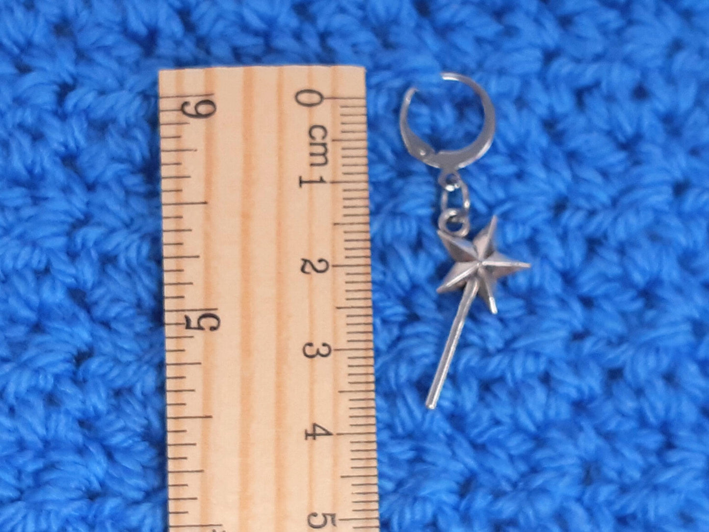 Wand Charm Silver Stitch Marker