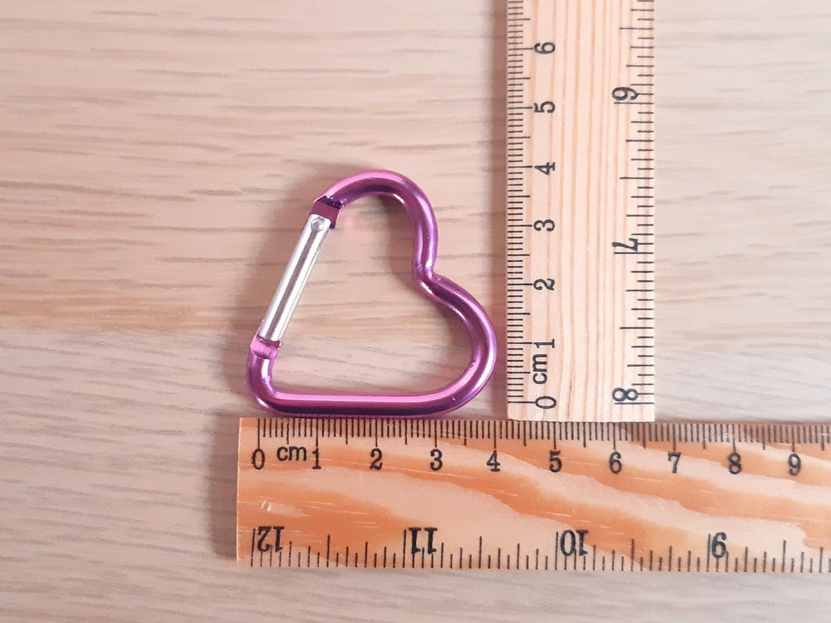 Heart Shaped Carabiner Clip Key Ring Stitch Marker Holder