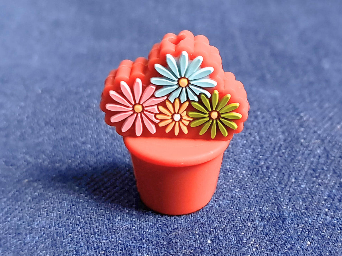 Flower Pot Stitch Stopper, Silicone Bead Scissor Tip Protector, Knitting Needle Cap, Crochet Project Saver, WIP Bag Tools Notions, Sewing
