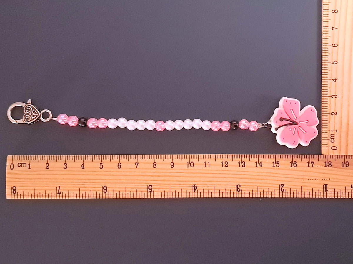 Cherry Blossom Scissor Fob with Protection Bead