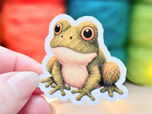 Frog Die Cut Sticker - Yarn Pals Ffion
