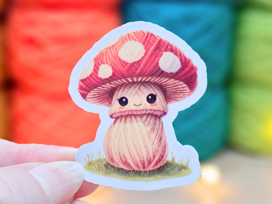 Toadstool Die Cut Sticker - Yarn Pals Tally