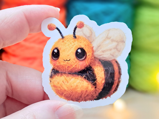 Bee Die Cut Sticker - Yarn Pals Bronwen