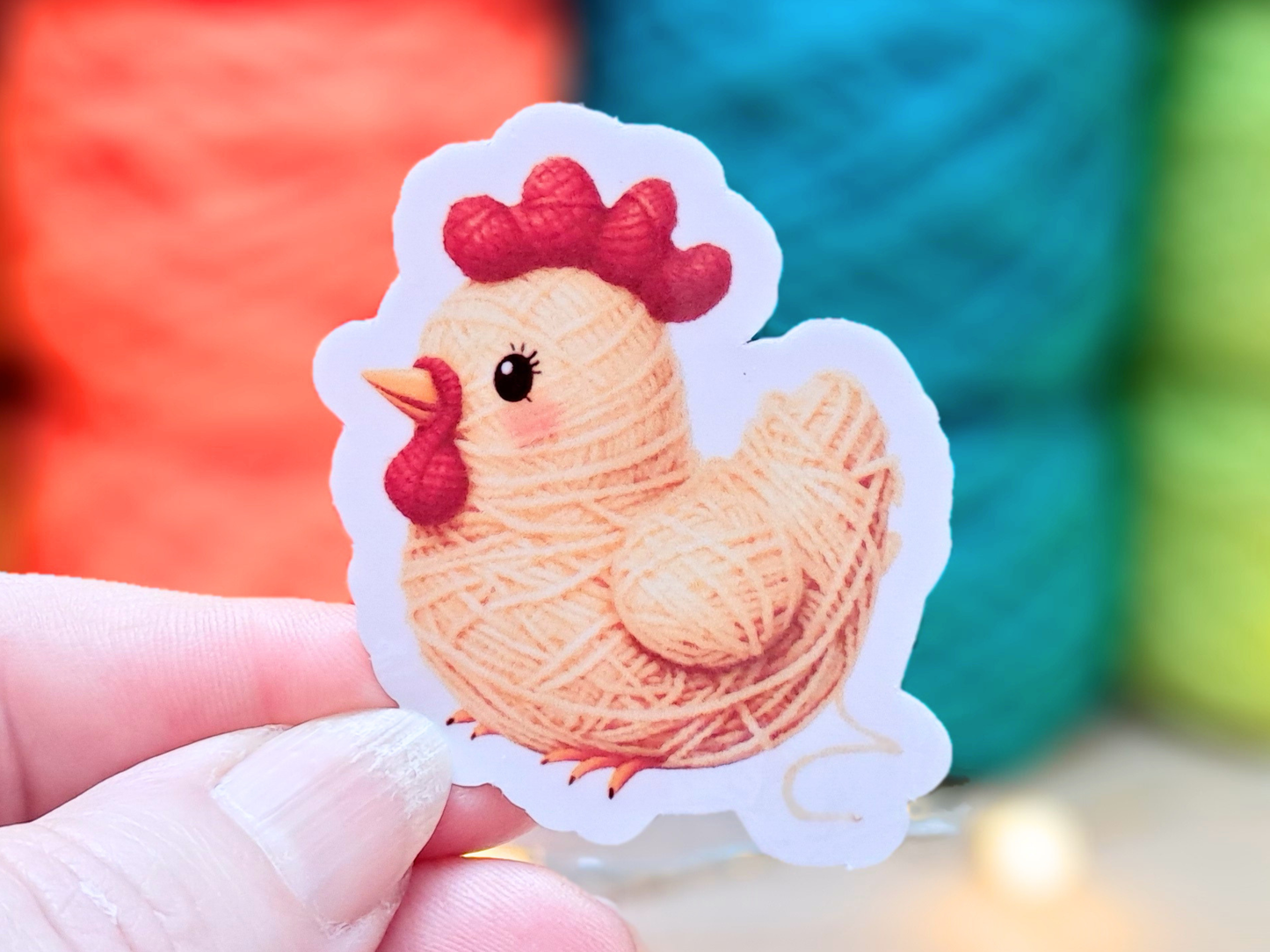 Chicken Die Cut Sticker - Yarn Pals Callie