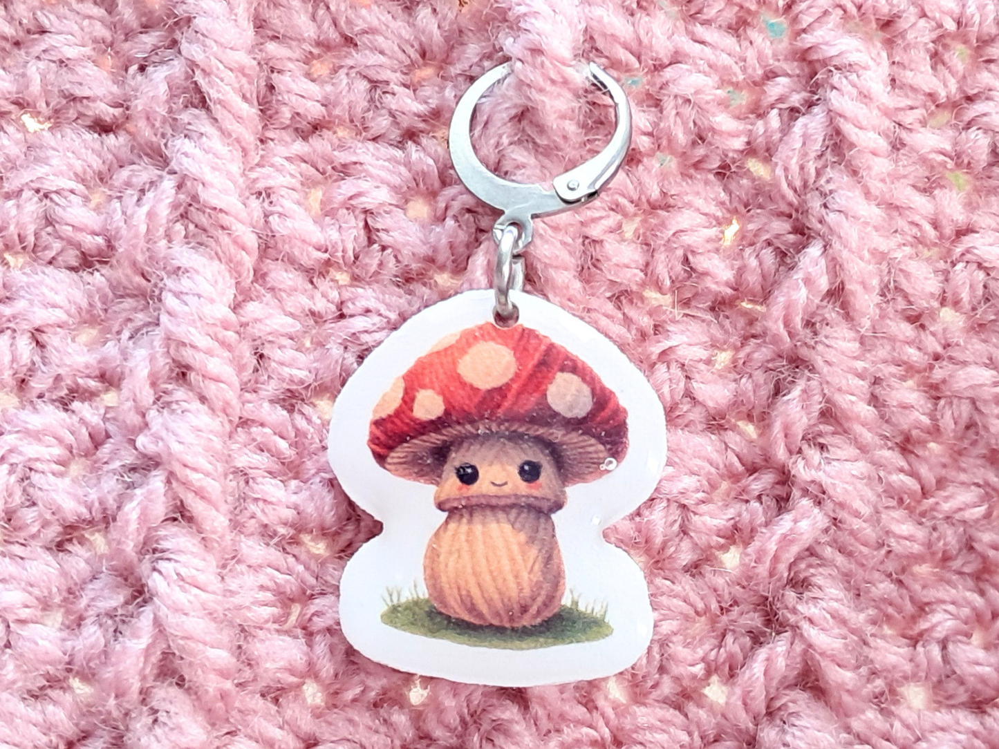 Toadstool Stitch Marker - Tally the Yarn Pals Toadstool
