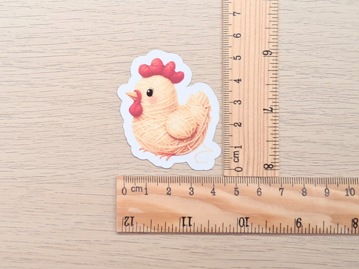 Chicken Die Cut Sticker - Yarn Pals Callie