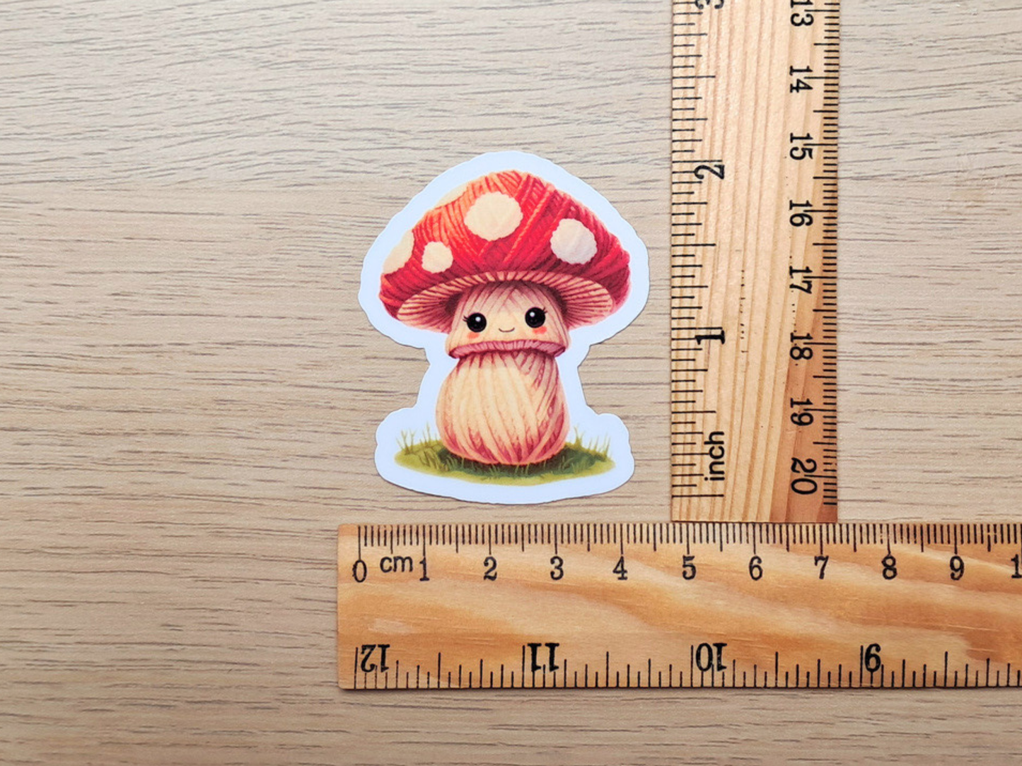 Toadstool Die Cut Sticker - Yarn Pals Tally