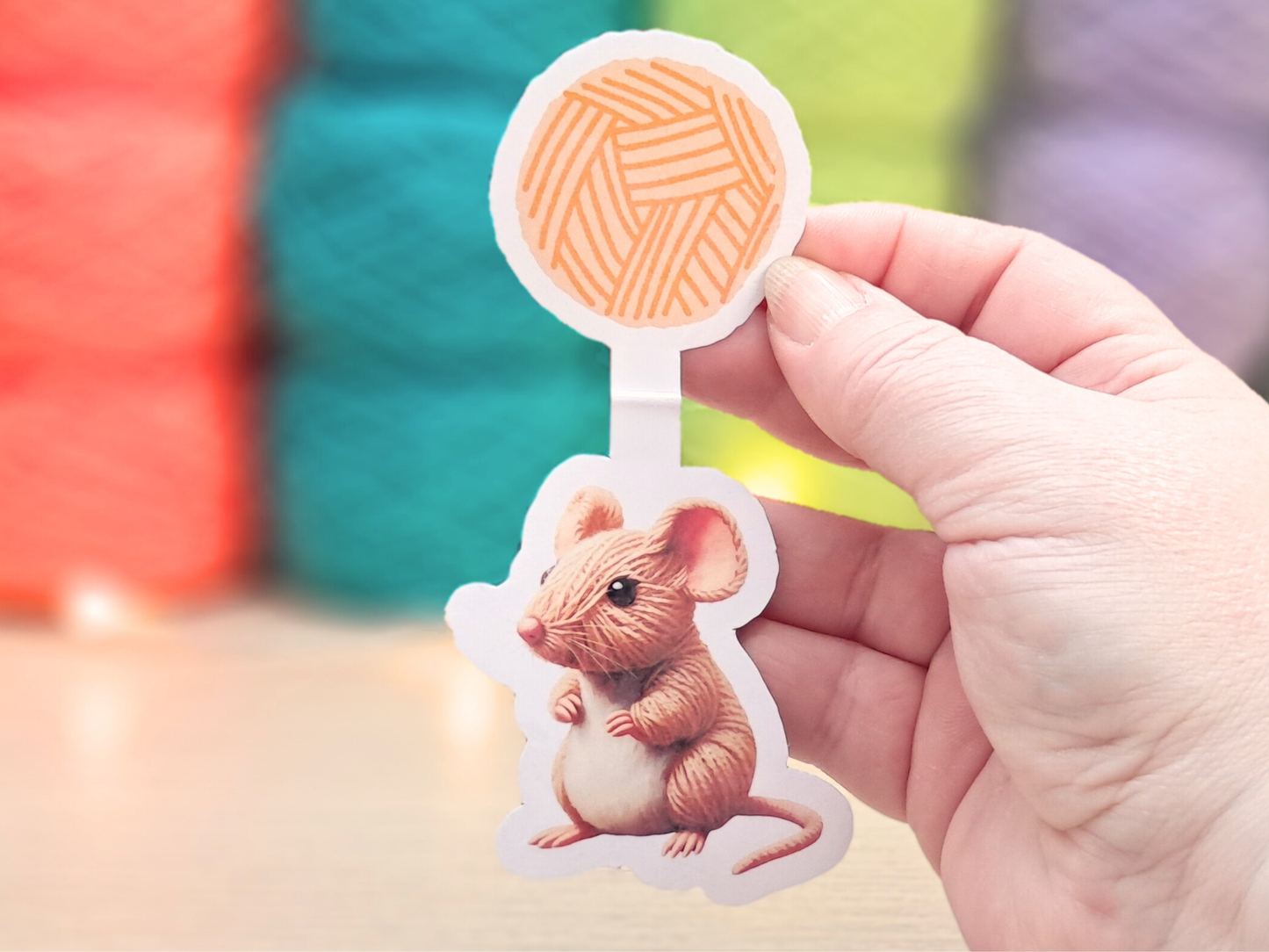 Magnetic Bookmark - Meg the Yarn Pals Mouse