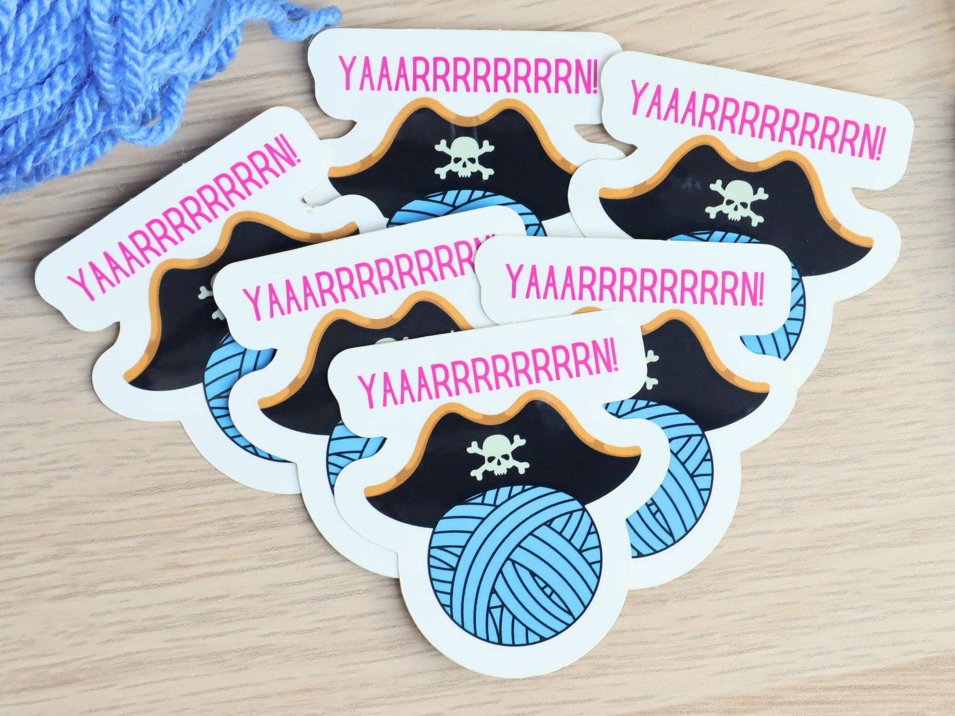 Funny Yarn Pirate Die Cut Sticker