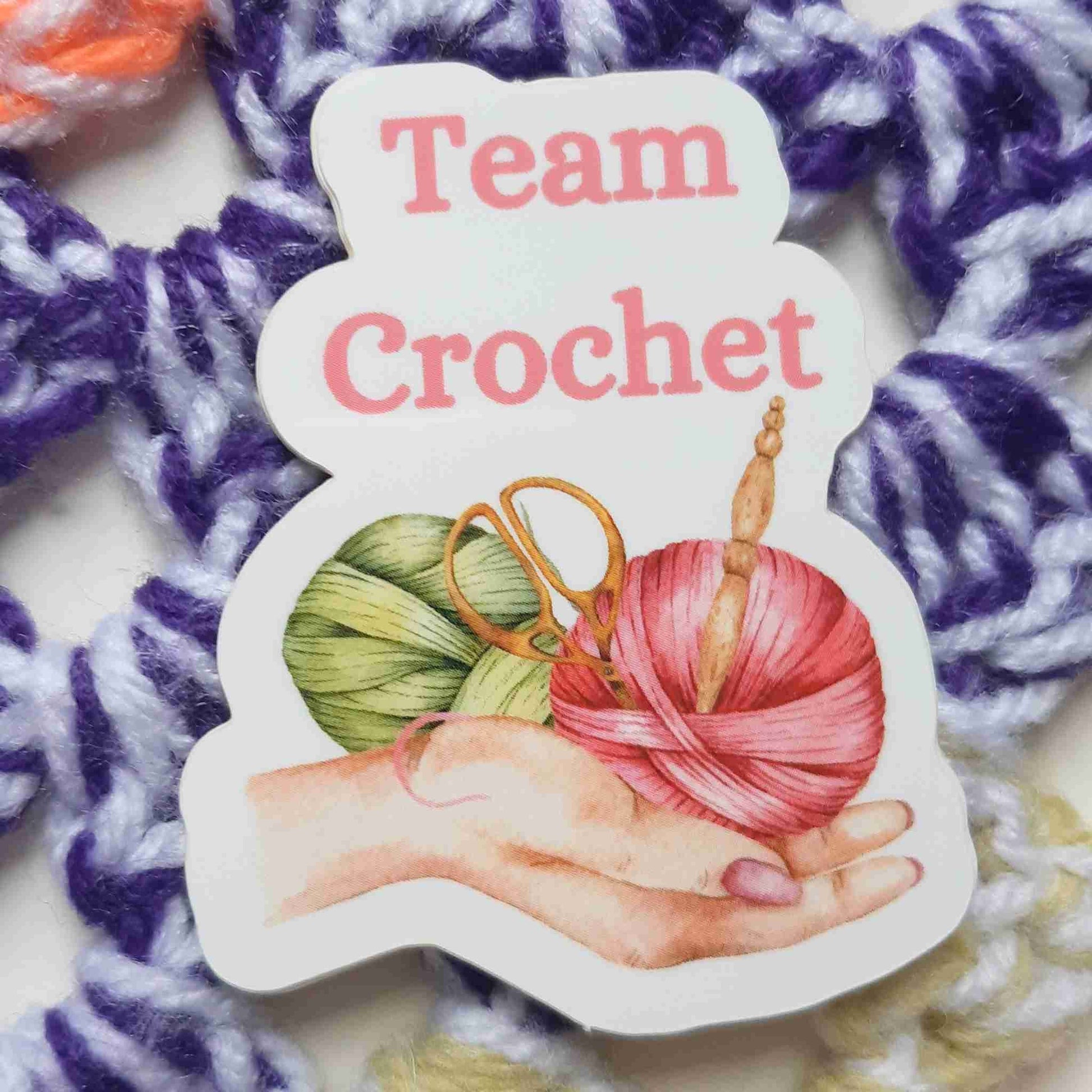 Team Crochet Waterproof Die Cut Sticker