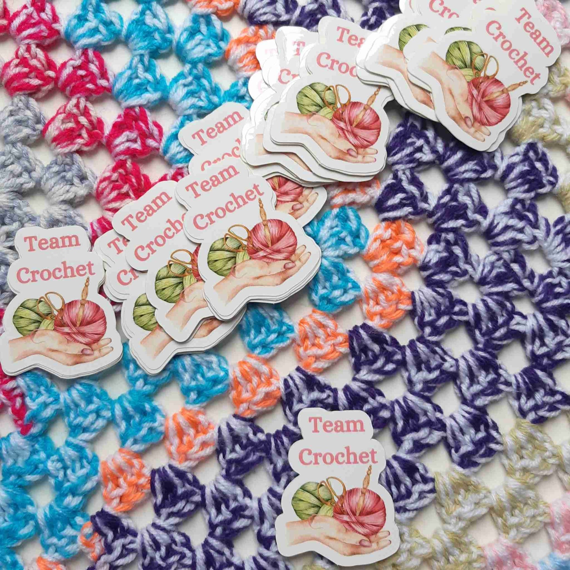 Team Crochet Waterproof Die Cut Sticker