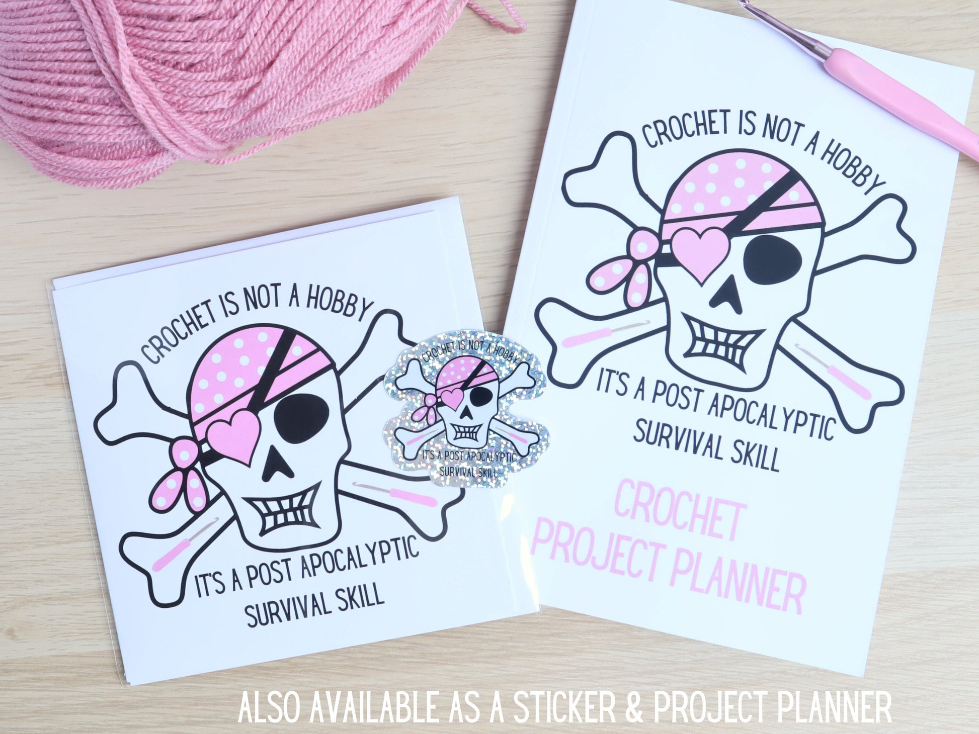 Funny Crochet Hobby Blank Square Greetings Card