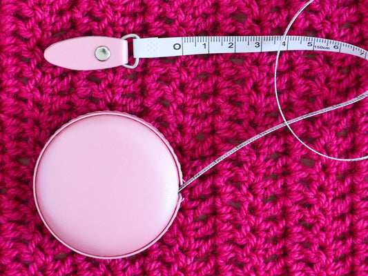 Pink Faux Leather Retractable Tape Measure sewing crochet knitting soft measuring tape crochet notions tools gift for crafters crocheters