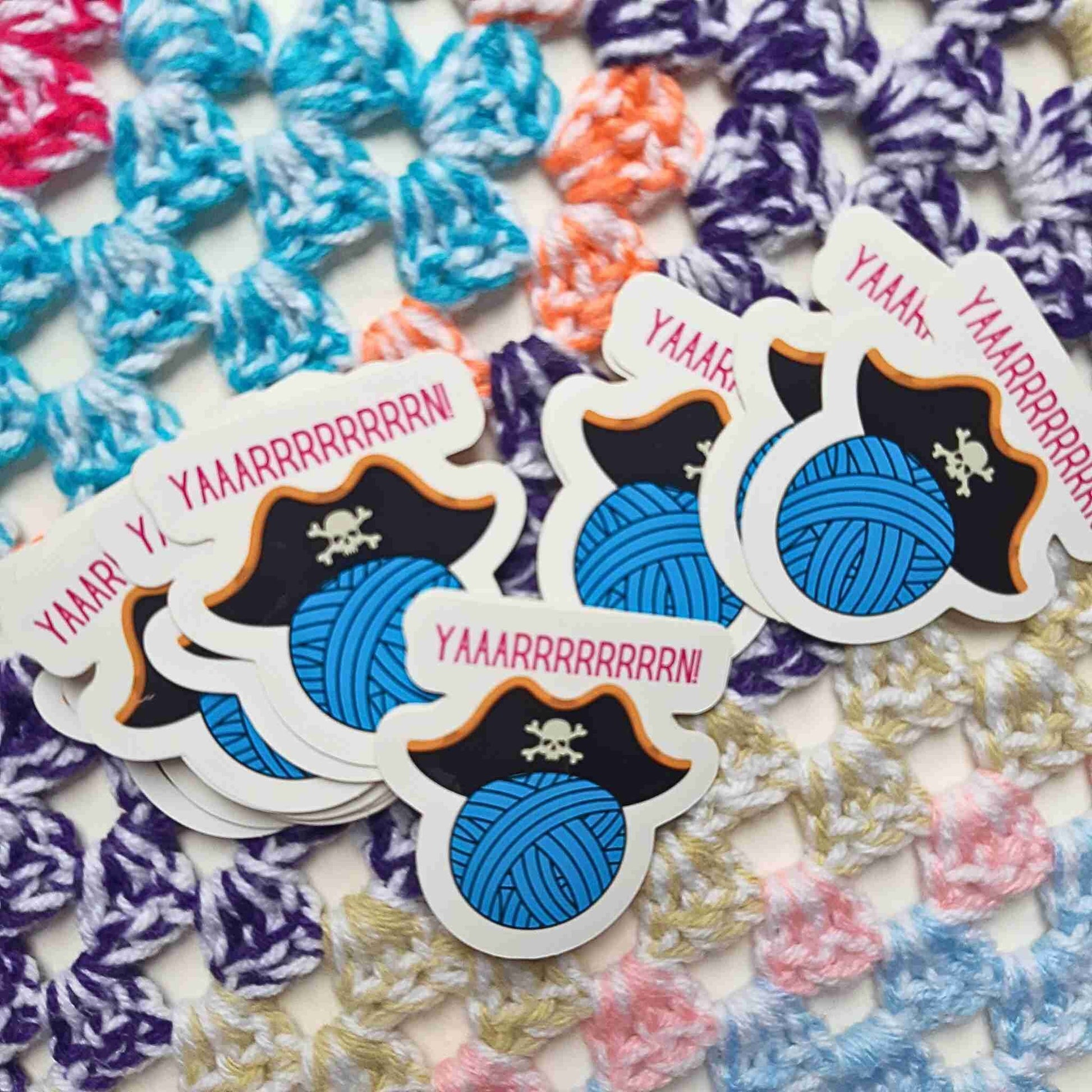 Funny Yarn Pirate Die Cut Sticker
