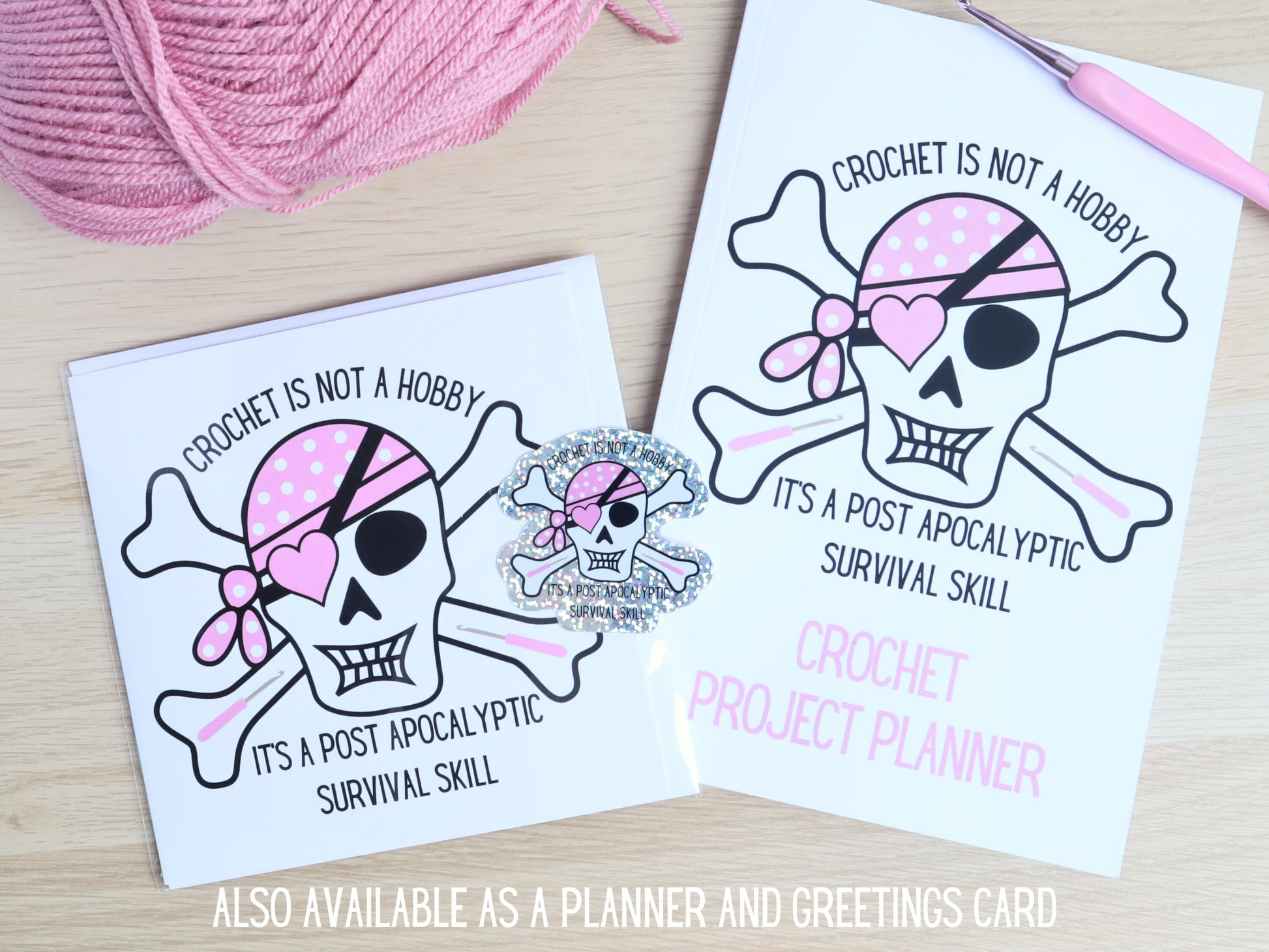 Holographic Funny Crochet Die Cut Sticker