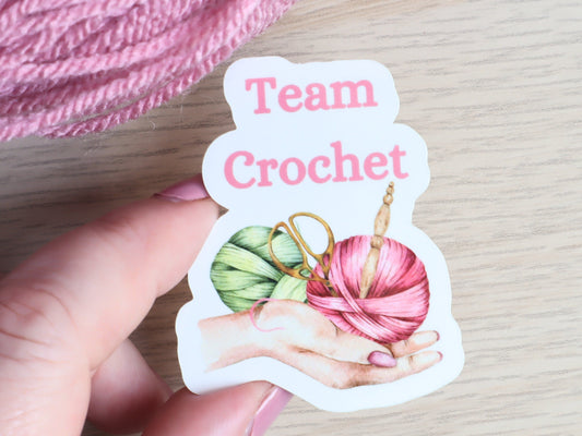 Team Crochet Waterproof Die Cut Sticker