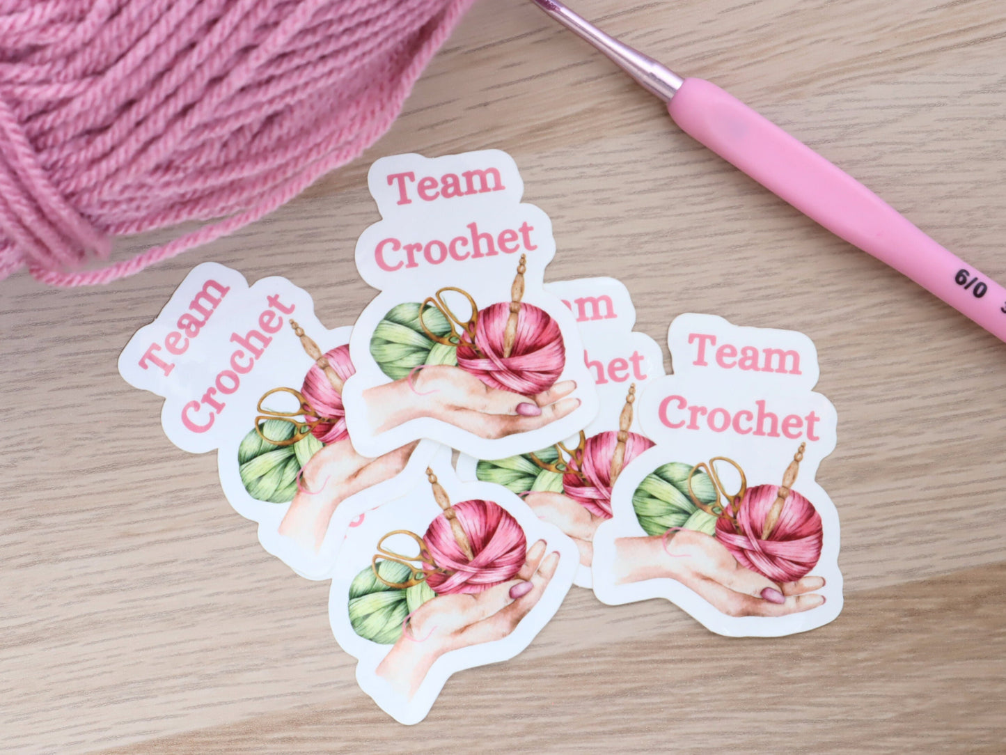 Team Crochet Waterproof Die Cut Sticker