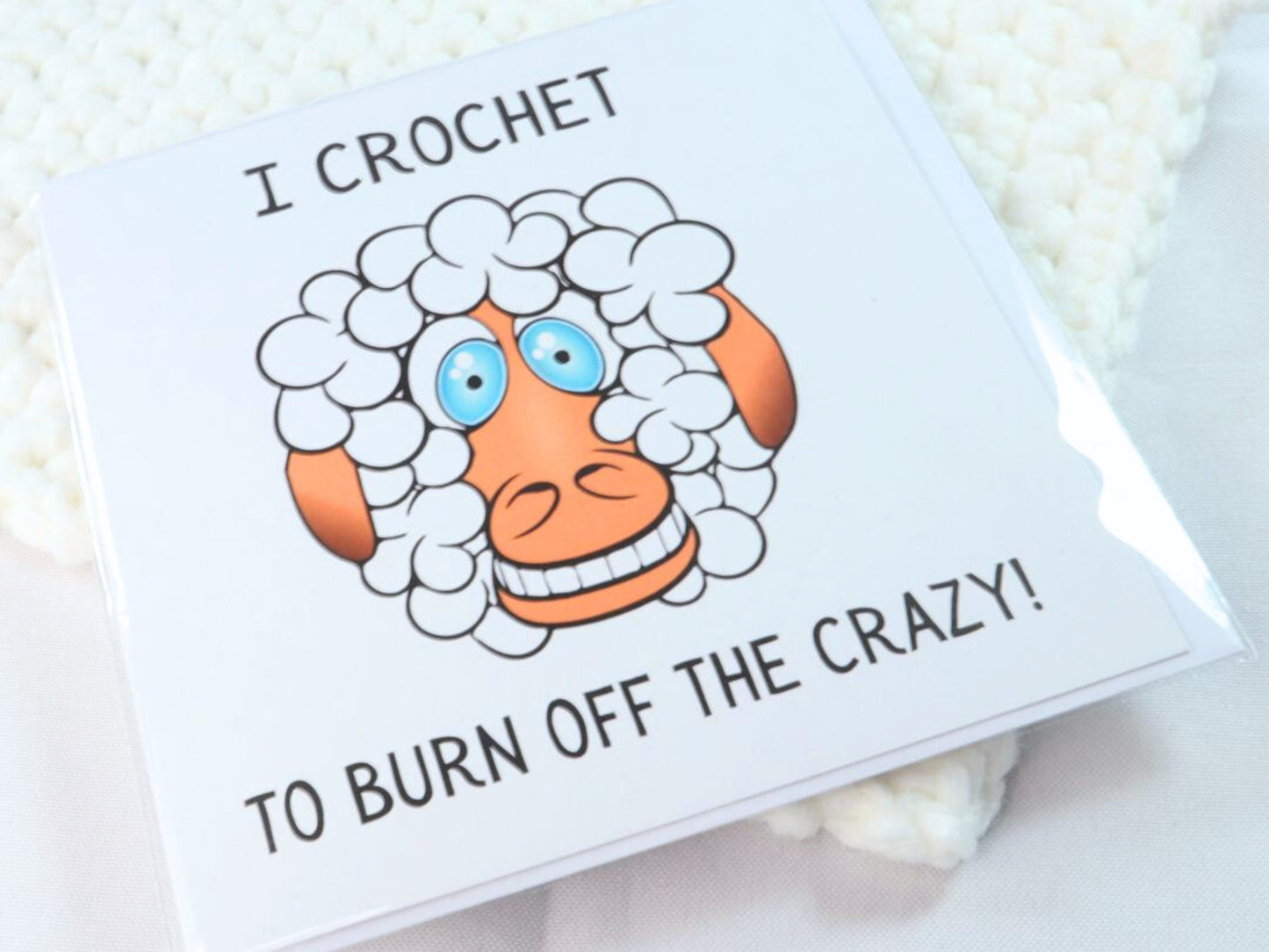 Funny Crochet Pun Blank Square Greetings Card
