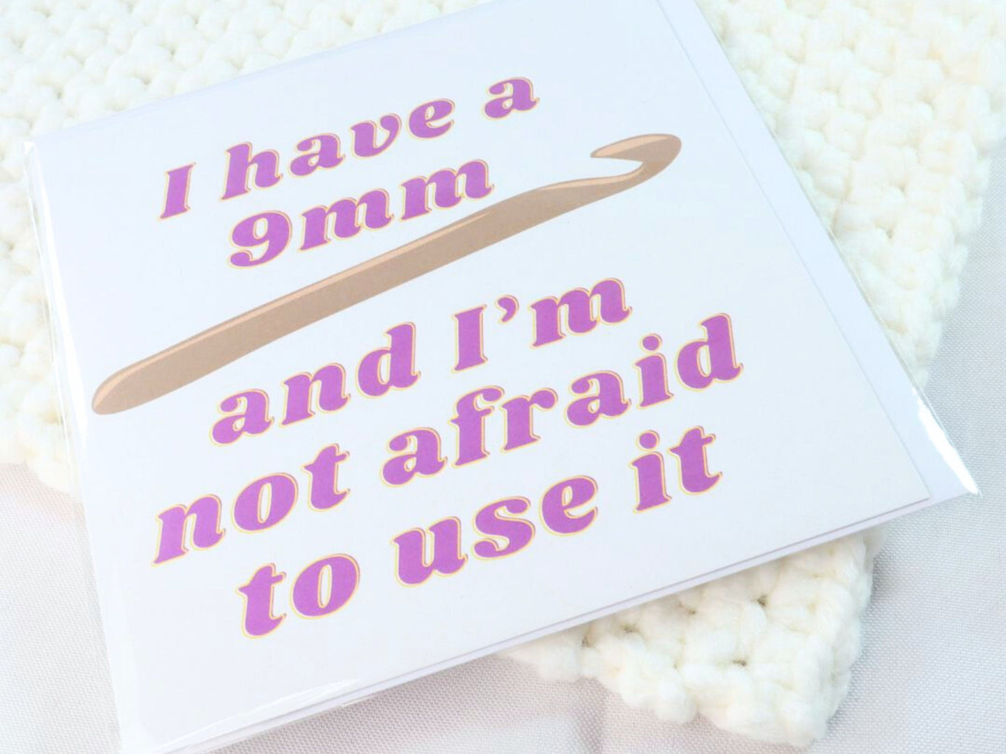 Funny Crochet Joke Blank Square Greetings Card