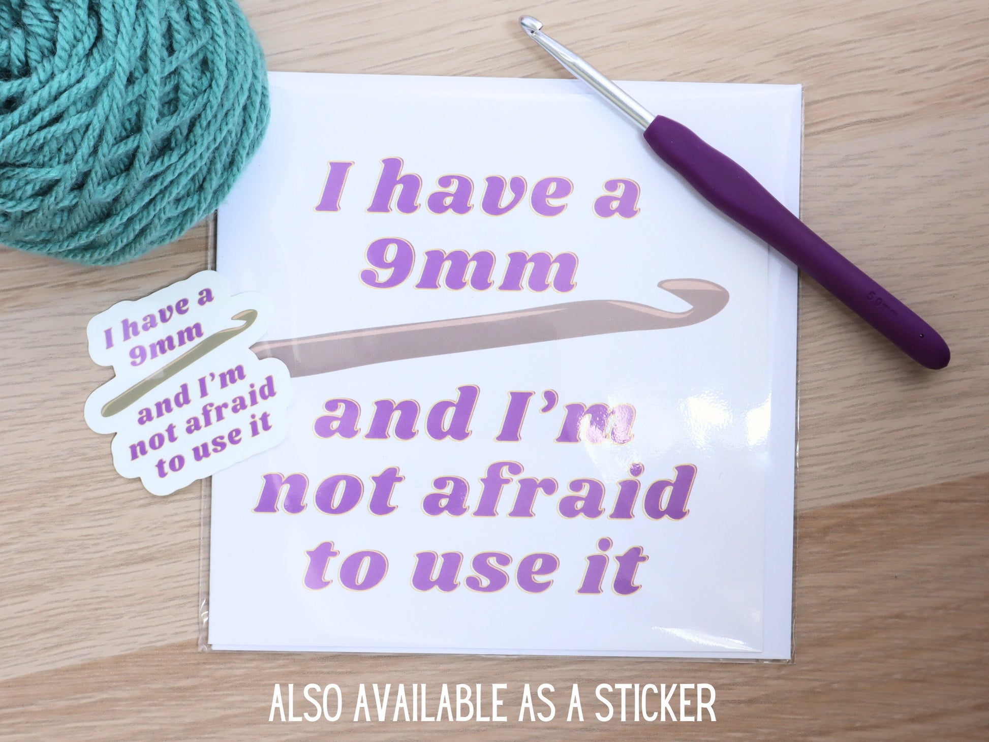 Funny Crochet Joke Blank Square Greetings Card