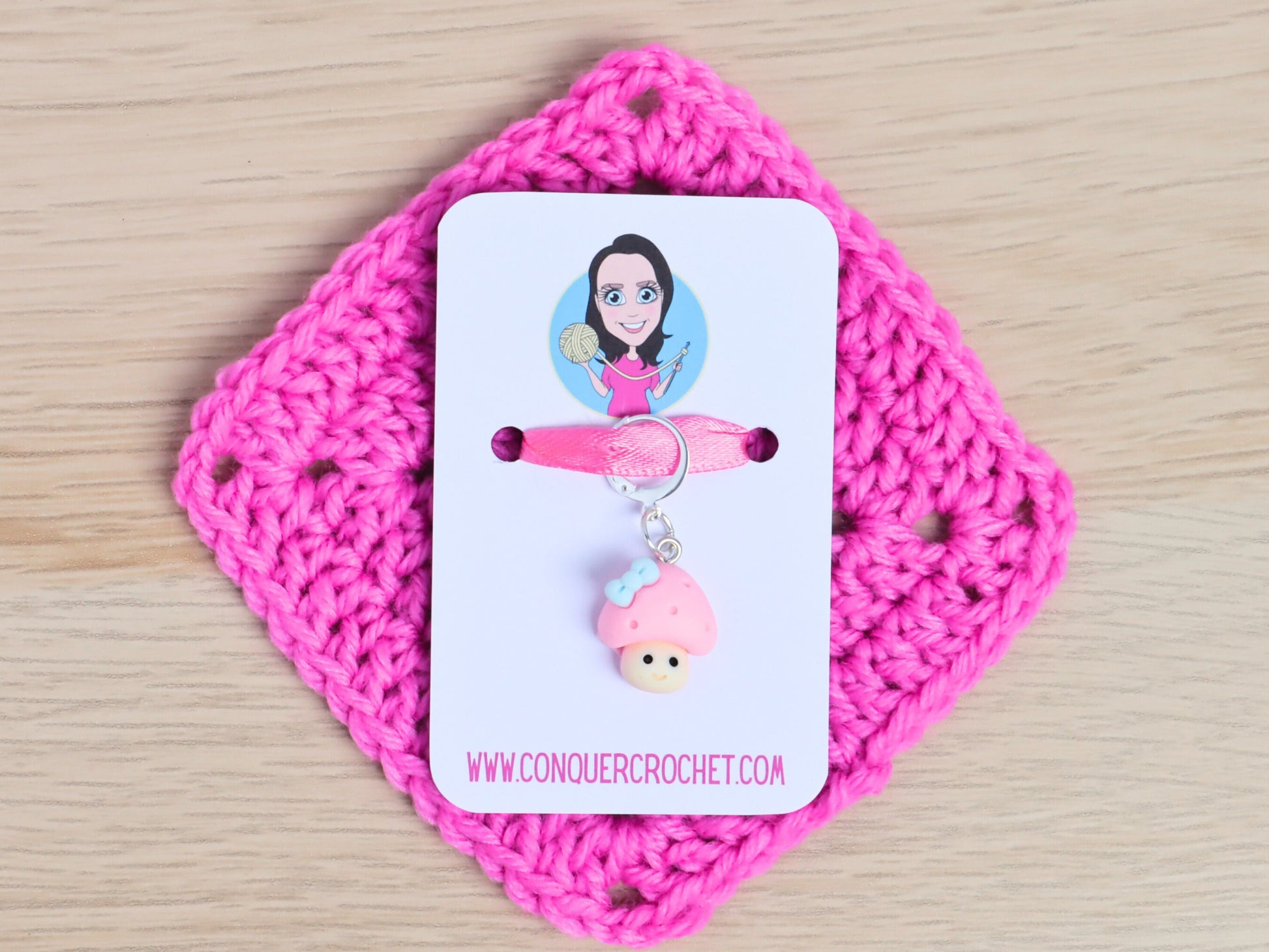 Cute Pink Mushroom Kawaii Stitch Marker