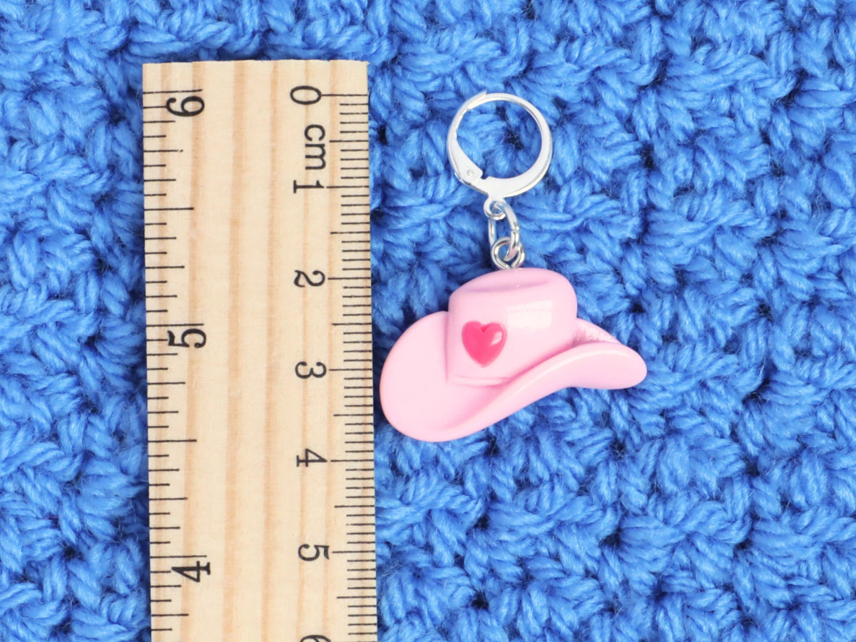 Cute Pink Cowgirl Hat Kawaii Stitch Marker