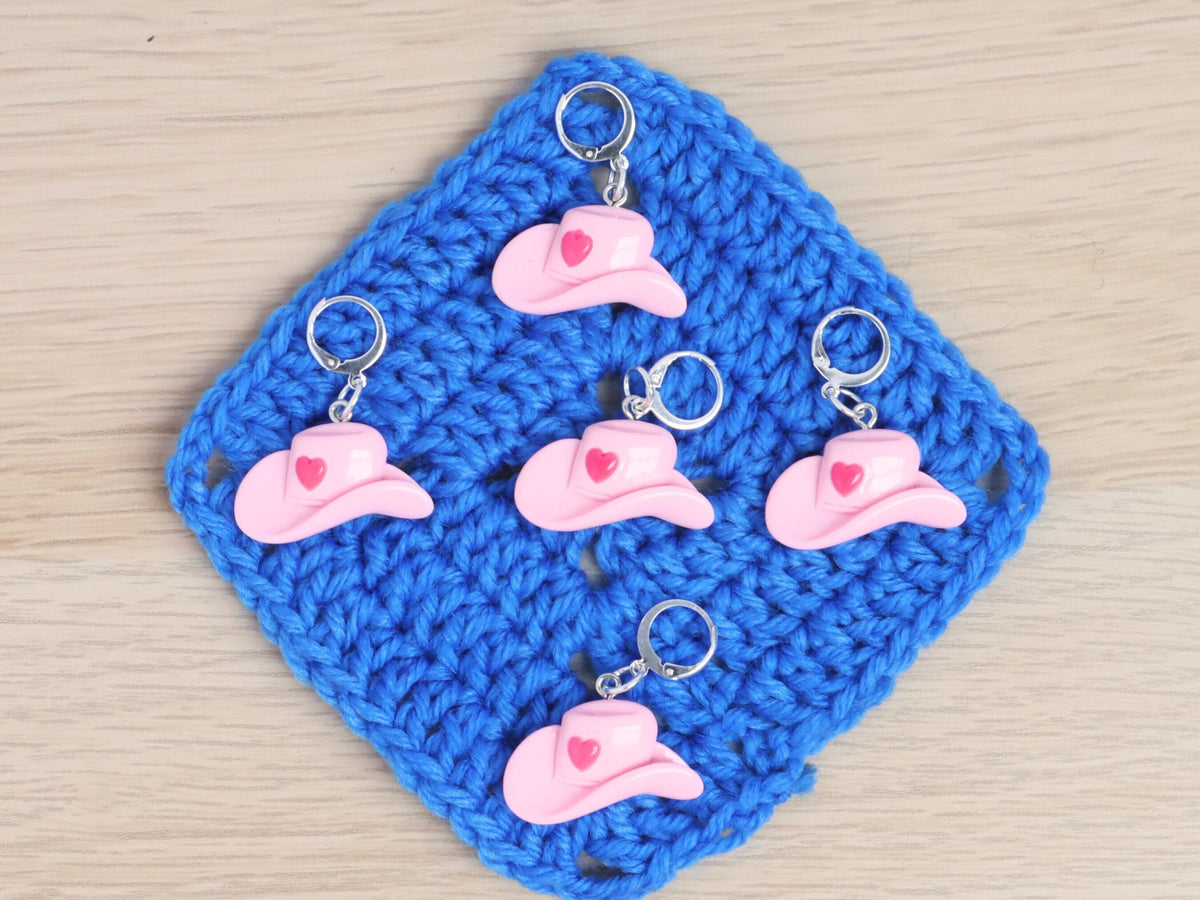 Cute Pink Cowgirl Hat Kawaii Stitch Marker