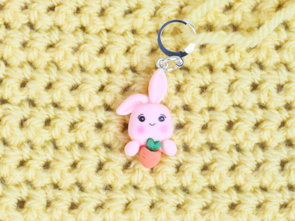 Rabbit With Carrot Stitch Marker