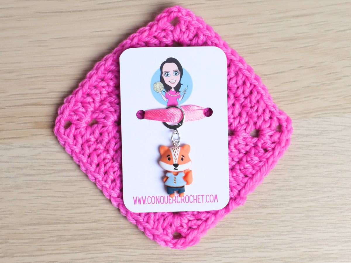 Cute Dressed Fox Kawaii Stitch Marker