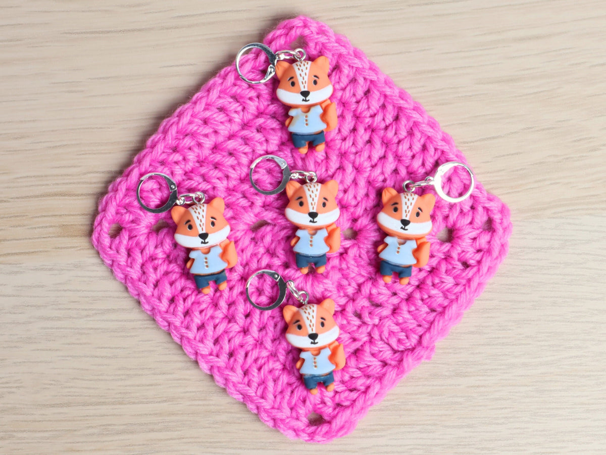 Cute Dressed Fox Kawaii Stitch Marker