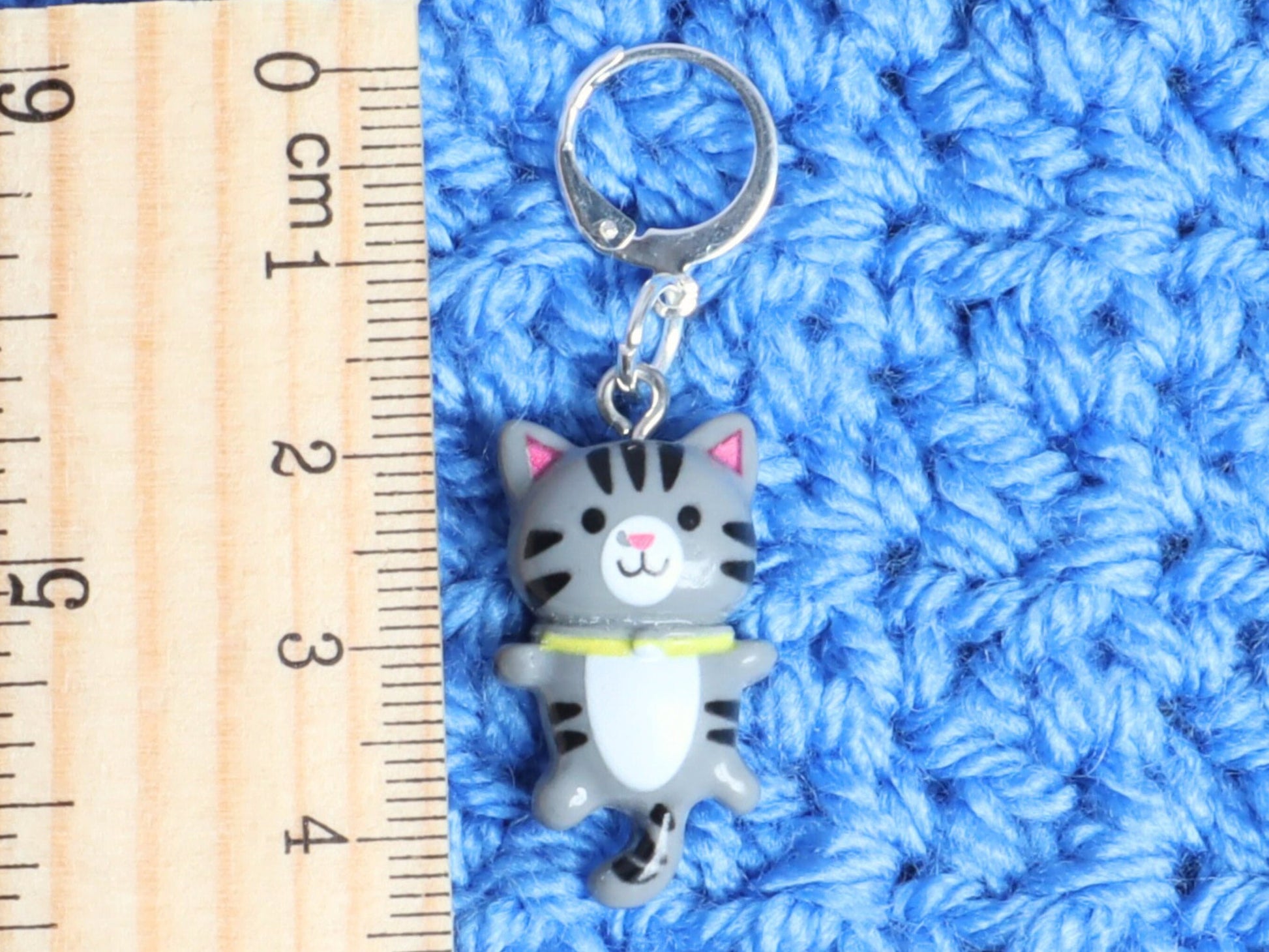 Cute Grey Cat Kawaii Stitch Marker