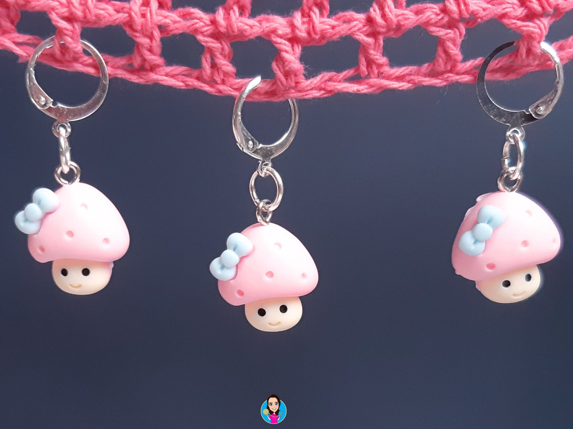 Cute Pink Mushroom Kawaii Stitch Marker