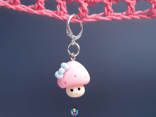 Cute Pink Mushroom Kawaii Stitch Marker