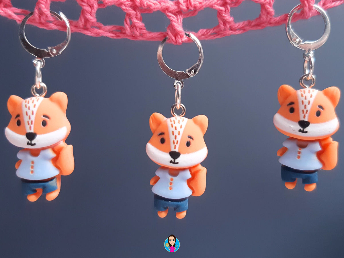 Cute Dressed Fox Kawaii Stitch Marker