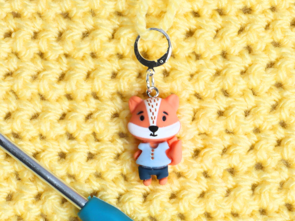 Cute Dressed Fox Kawaii Stitch Marker