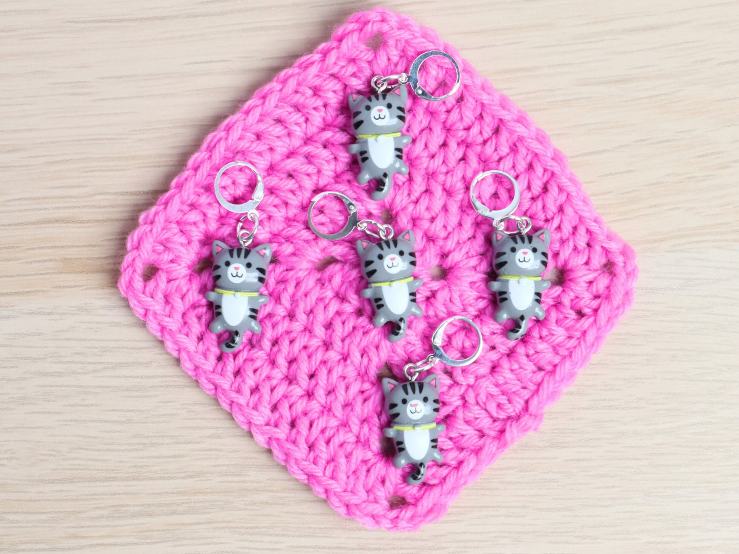 Cute Grey Cat Kawaii Stitch Marker