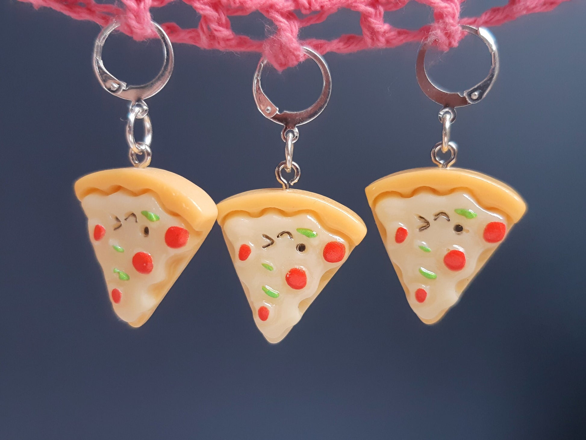 Cute Smiling Pizza Kawaii Stitch Marker