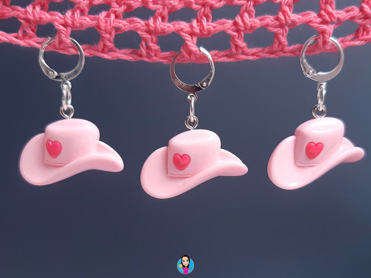 Cute Pink Cowgirl Hat Kawaii Stitch Marker