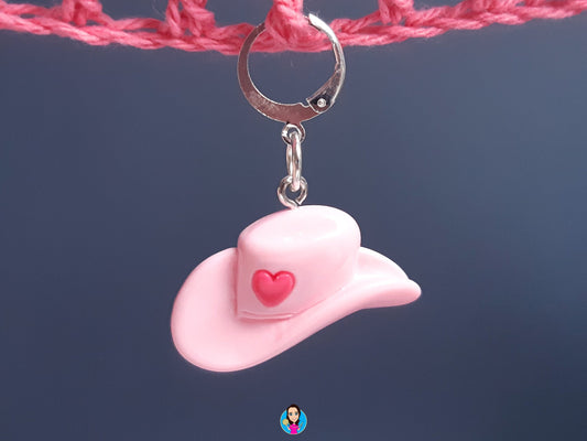 Cute Pink Cowgirl Hat Kawaii Stitch Marker
