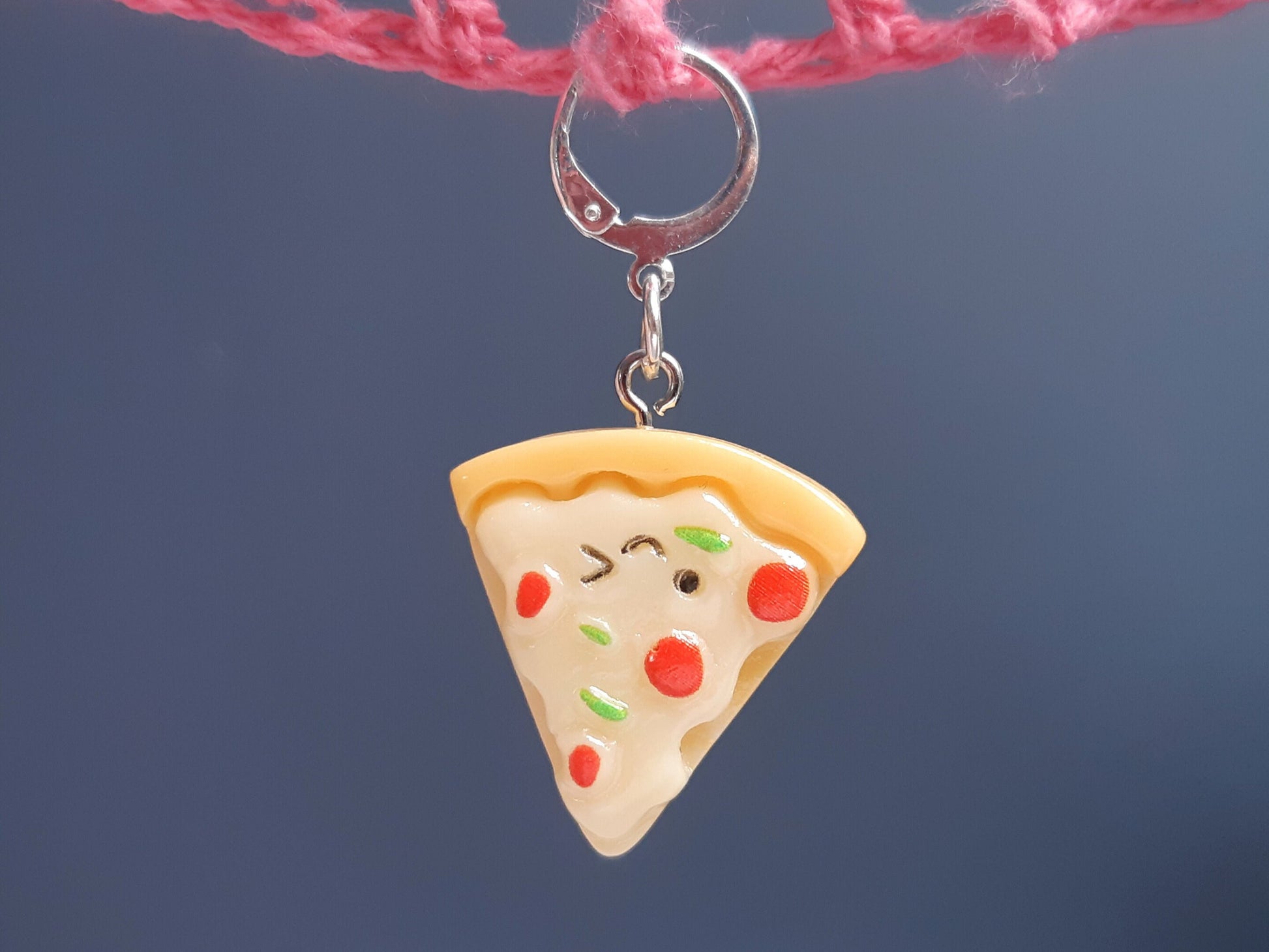 Cute Smiling Pizza Kawaii Stitch Marker