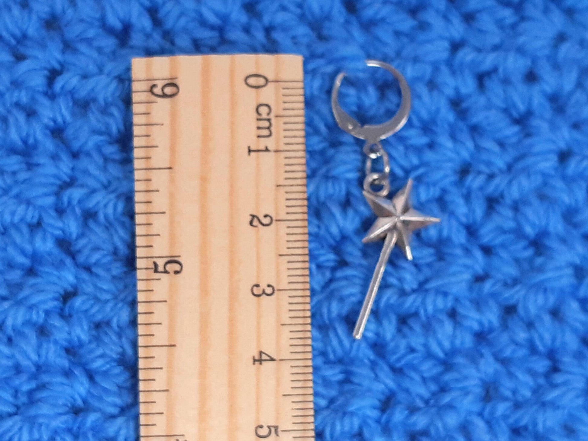 Wand Charm Silver Stitch Marker