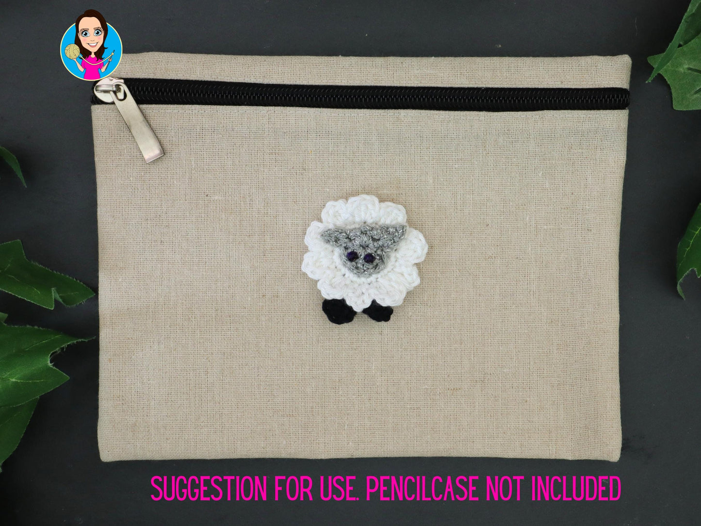 White Sheep Applique Hand Crocheted – Cotton Animal Patch for Clothes