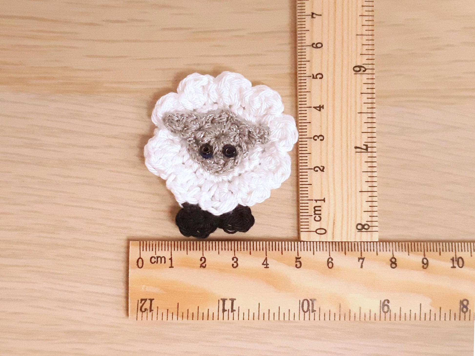 White Sheep Applique Hand Crocheted – Cotton Animal Patch for Clothes
