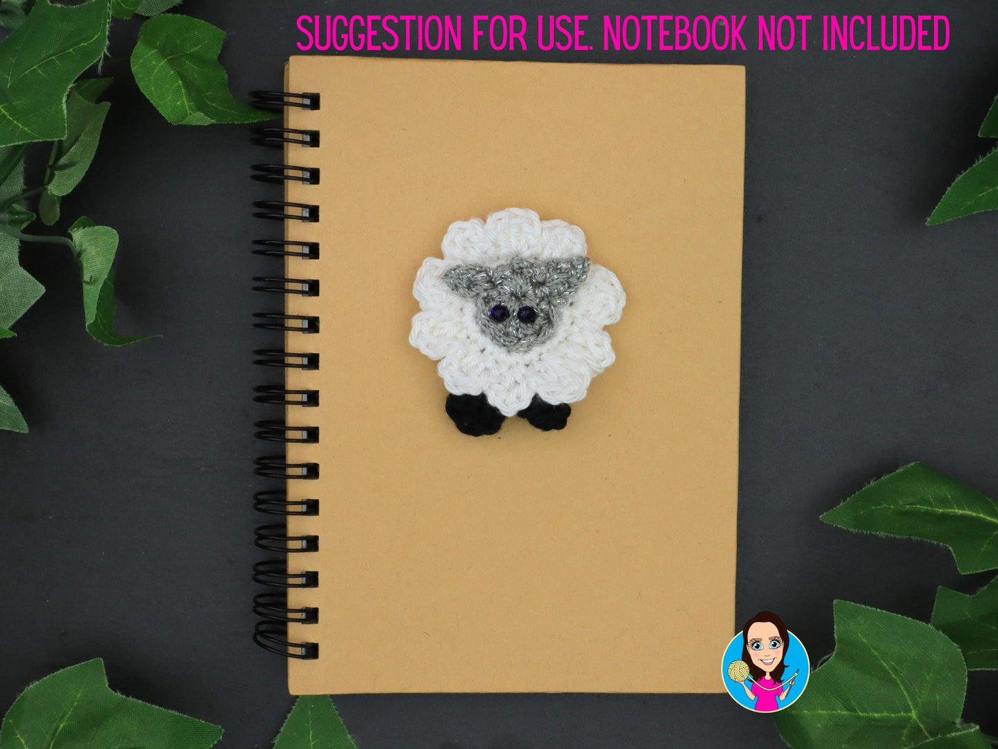 White Sheep Applique Hand Crocheted – Cotton Animal Patch for Clothes