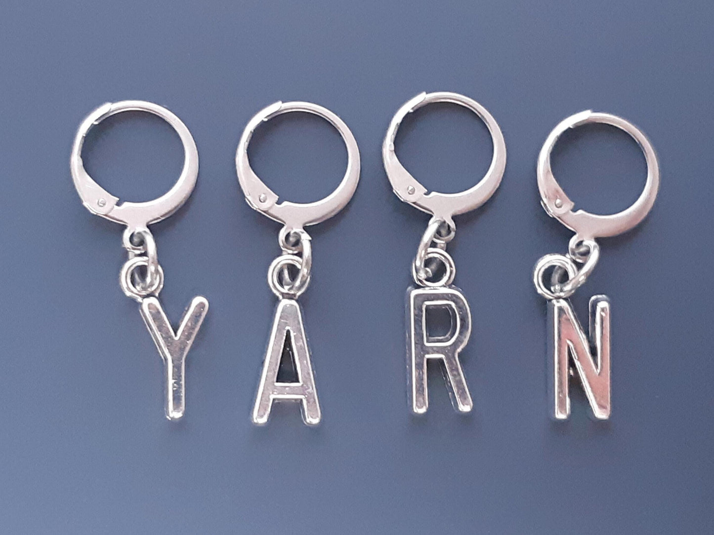 Initial Letter Beaded Scissor Fob Stitch Marker Set, Scissor Keeper, Sewing Crochet Accessory, Scissor Identifier, Embroidery Notion