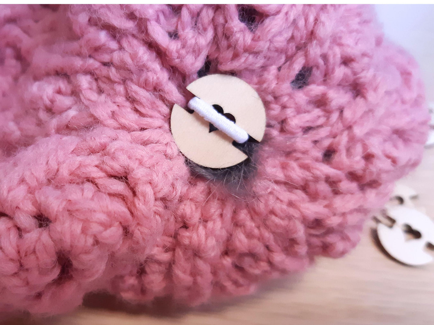 Wooden Buttons For Securing PomPoms