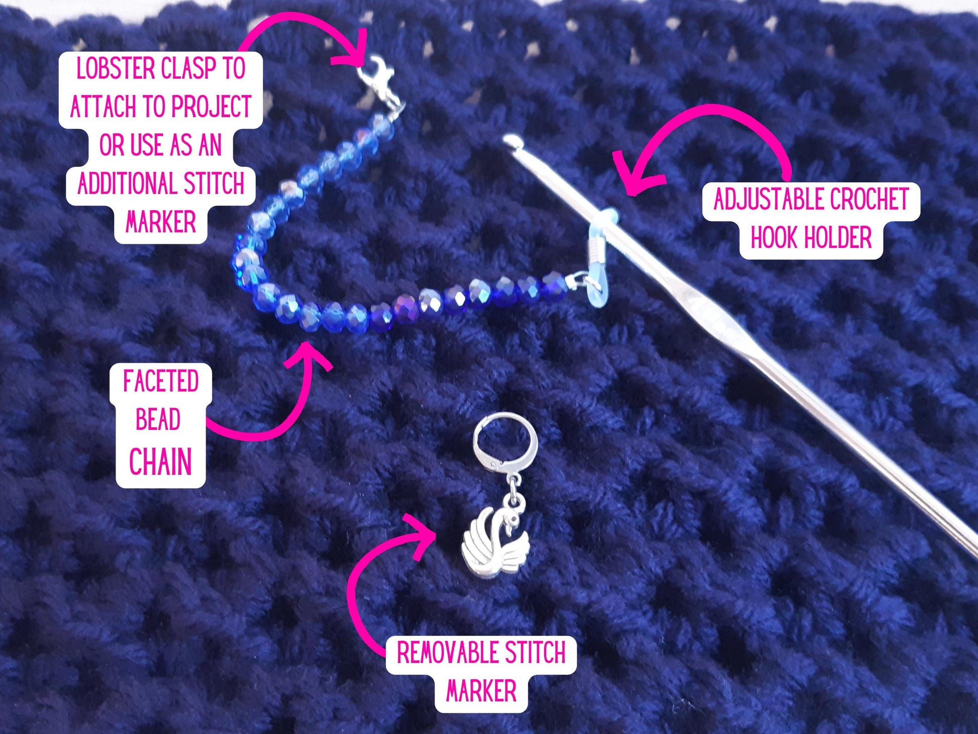Swan Crochet Hook Keeper Set