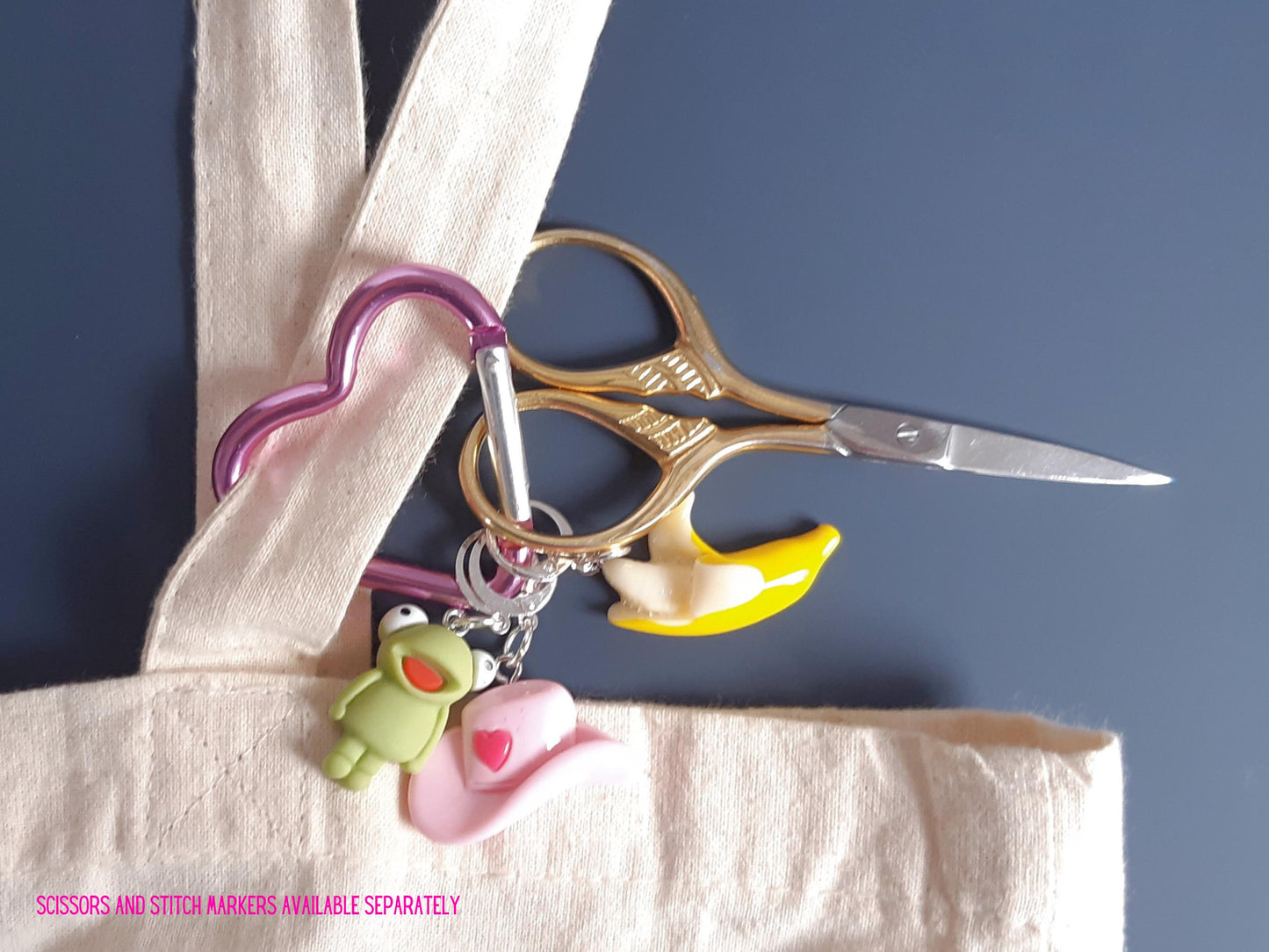 Heart Shaped Carabiner Clip Key Ring Stitch Marker Holder
