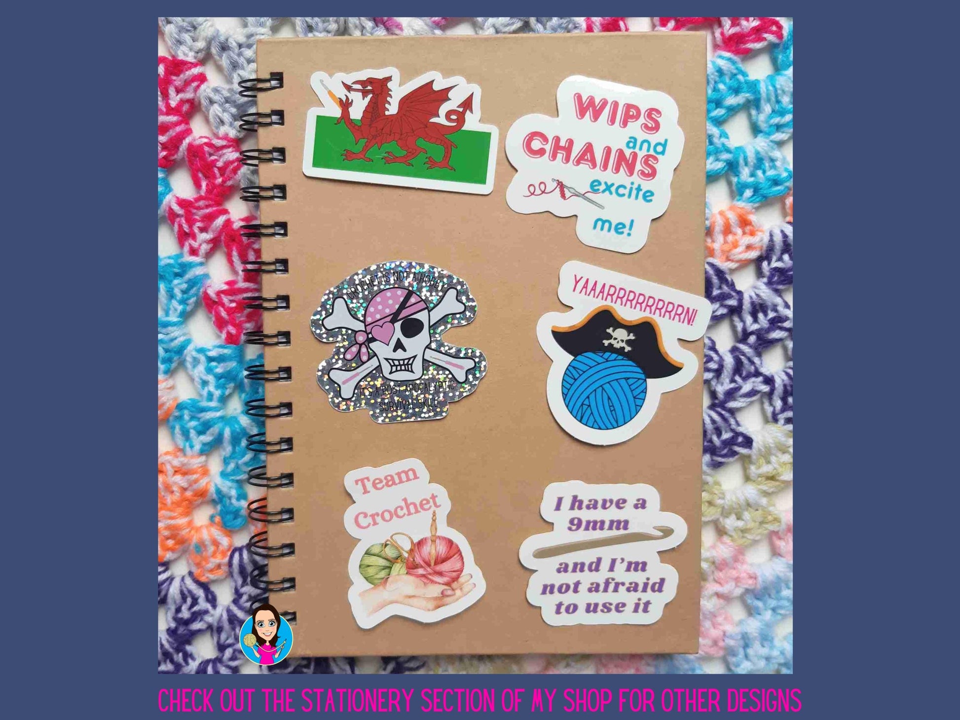 Funny Crochet Die Cut Sticker Bundle