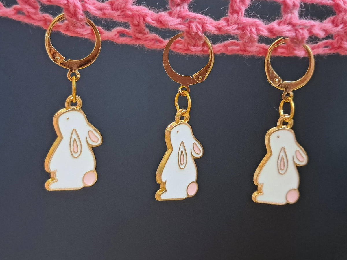 White Rabbit Stitch Marker
